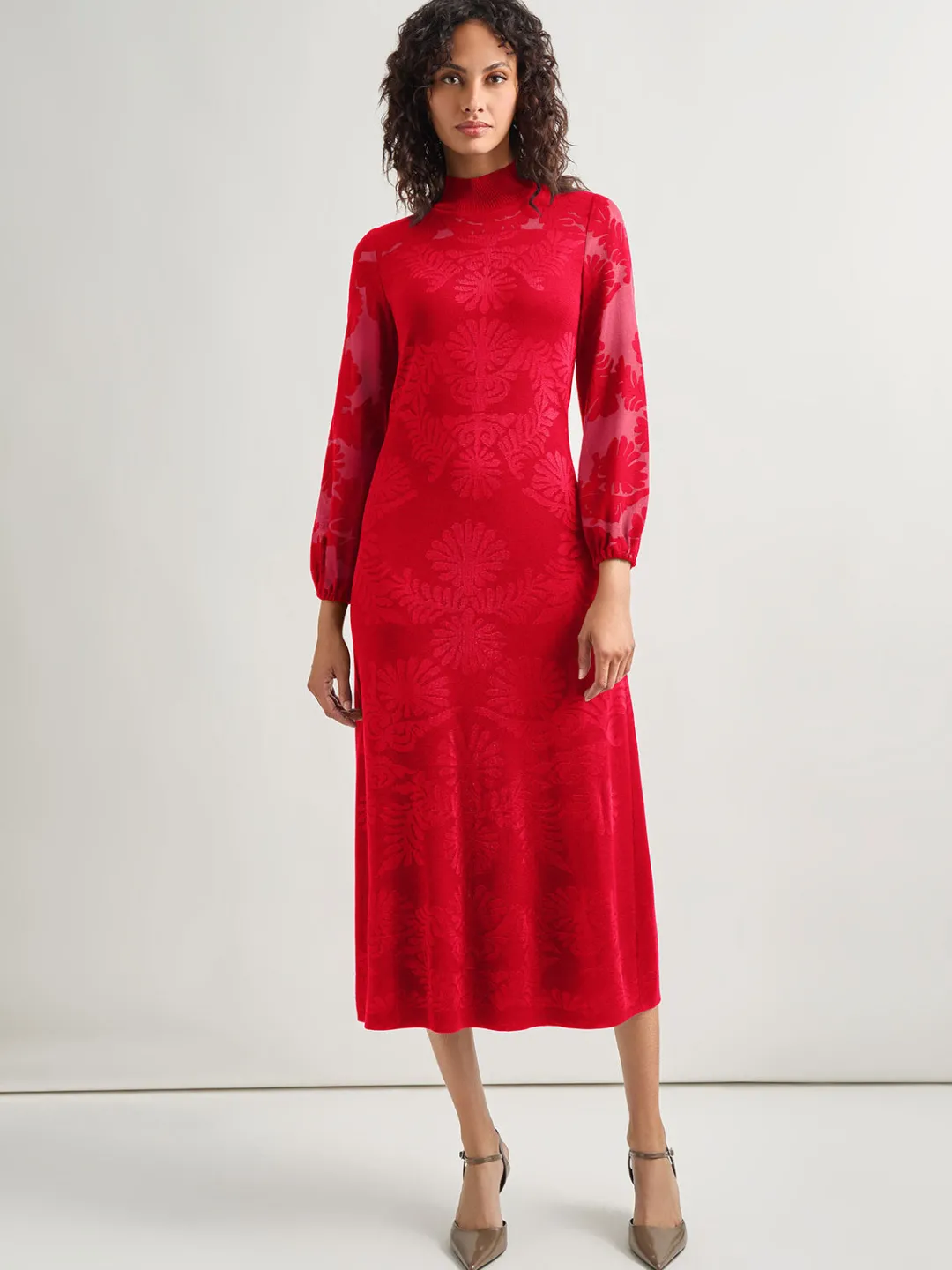Discount A-Line Jacquard Knit Maxi Dress Dresses