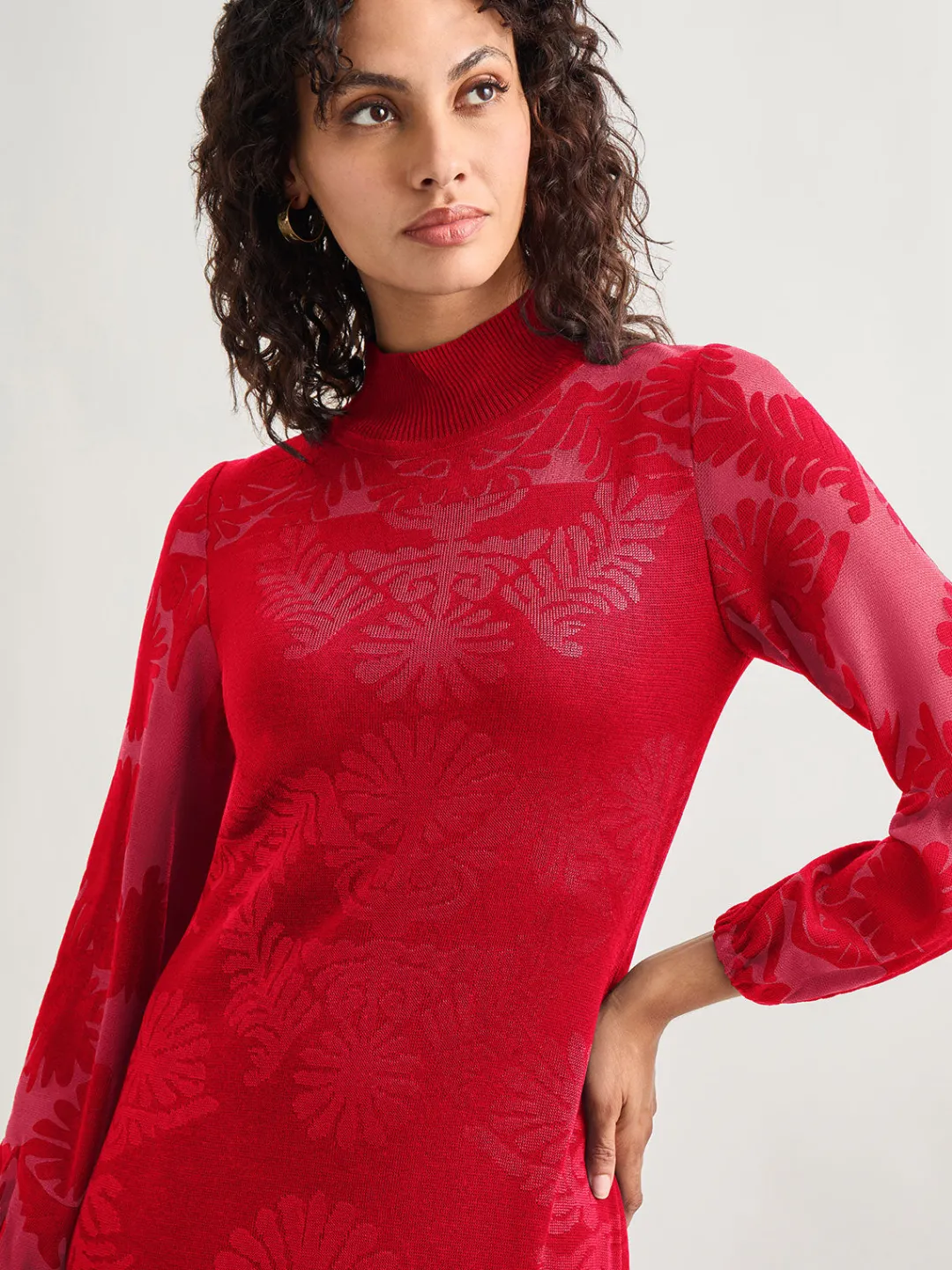 Discount A-Line Jacquard Knit Maxi Dress Dresses