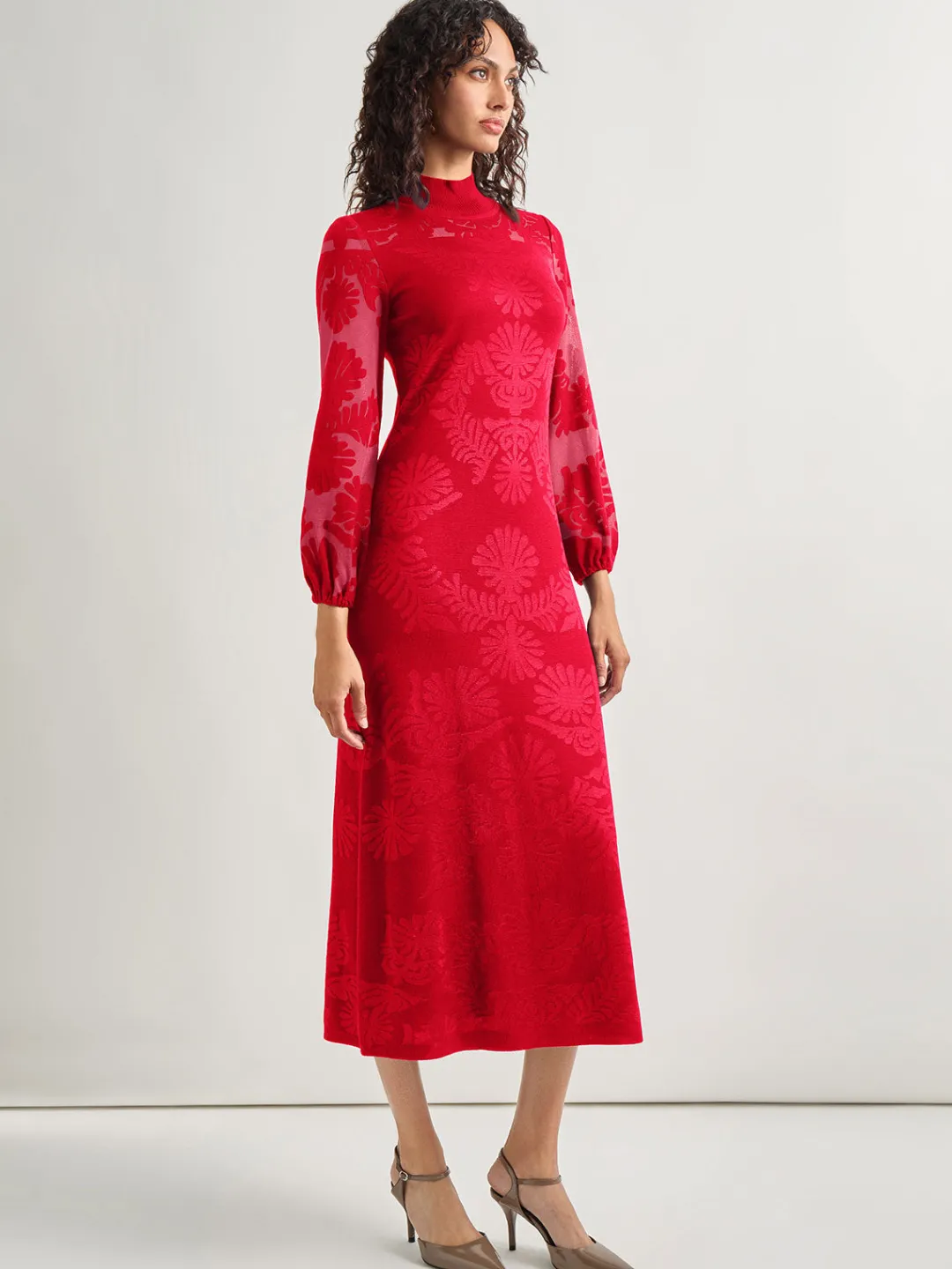 Discount A-Line Jacquard Knit Maxi Dress Dresses