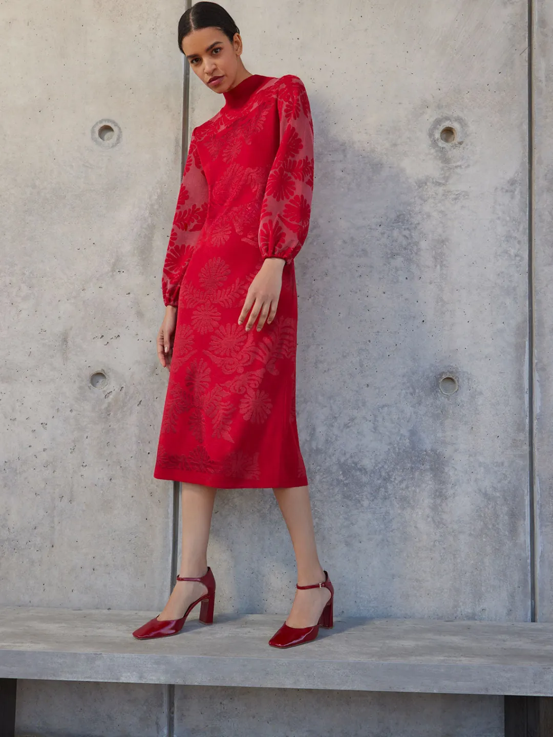 Discount A-Line Jacquard Knit Maxi Dress Dresses