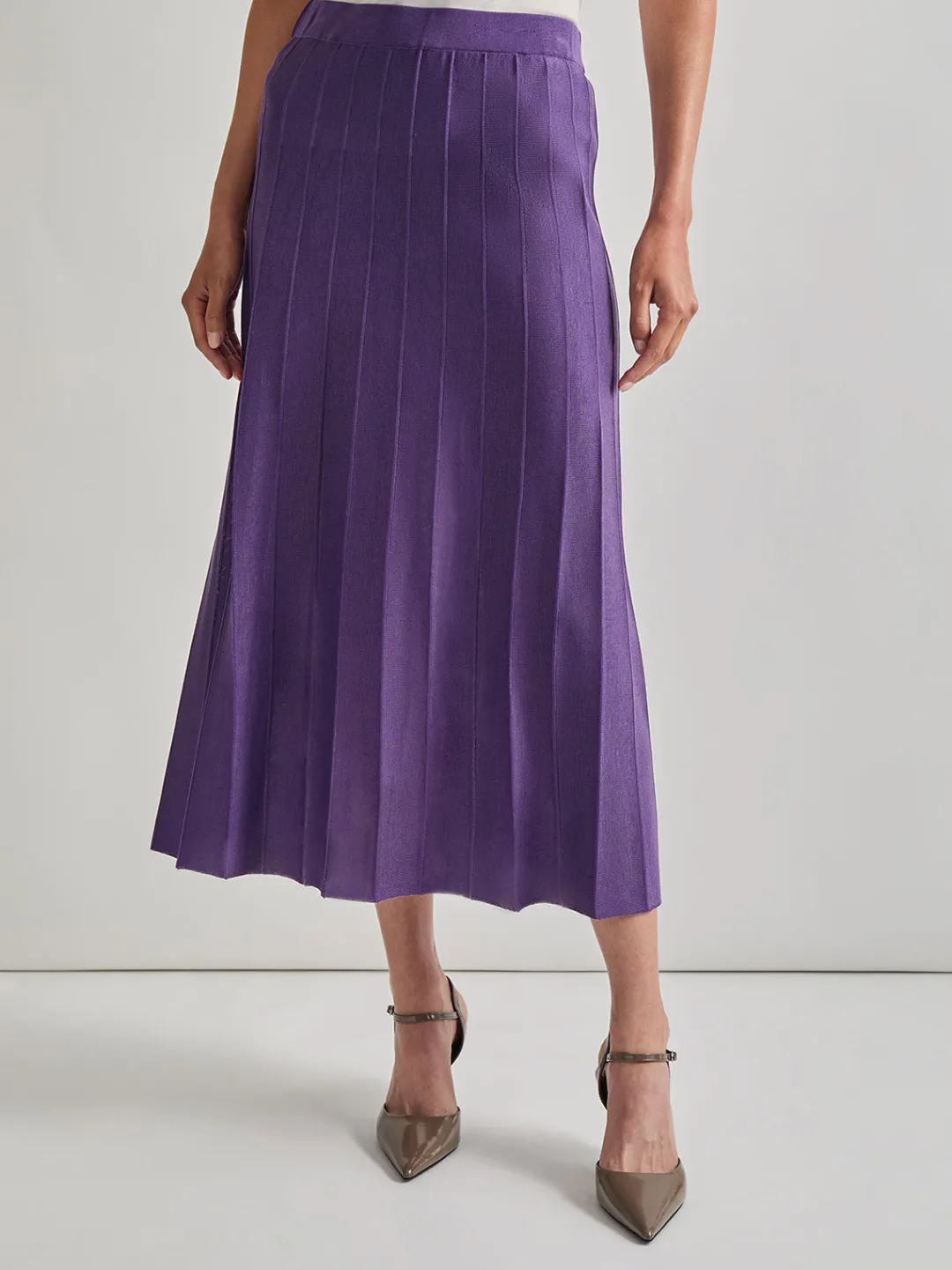 Clearance A-Line Tonal Spaced Rib Knit Maxi Skirt Skirts