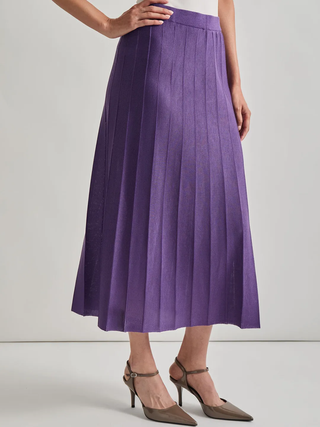 Clearance A-Line Tonal Spaced Rib Knit Maxi Skirt Skirts