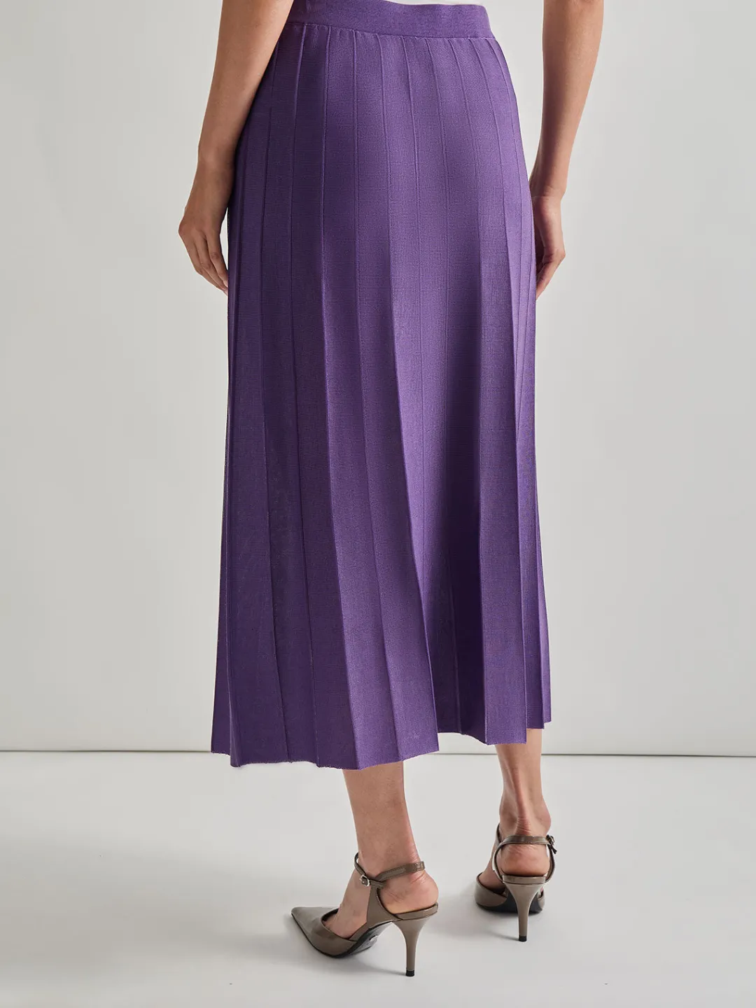 Clearance A-Line Tonal Spaced Rib Knit Maxi Skirt Skirts