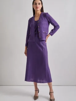 Clearance A-Line Tonal Spaced Rib Knit Maxi Skirt Skirts