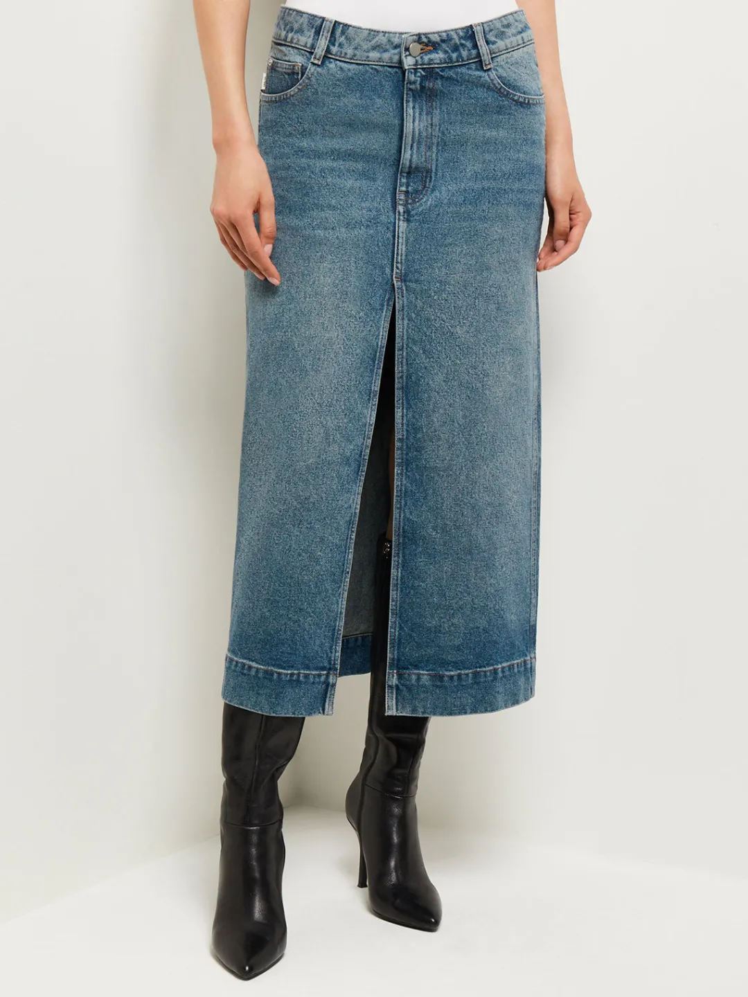 Fashion Asra Denim Maxi Skirt Skirts