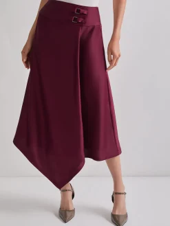 Discount Asymmetrical Crepe de Chine Maxi Skirt Skirts