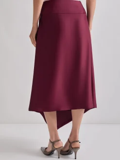 Discount Asymmetrical Crepe de Chine Maxi Skirt Skirts