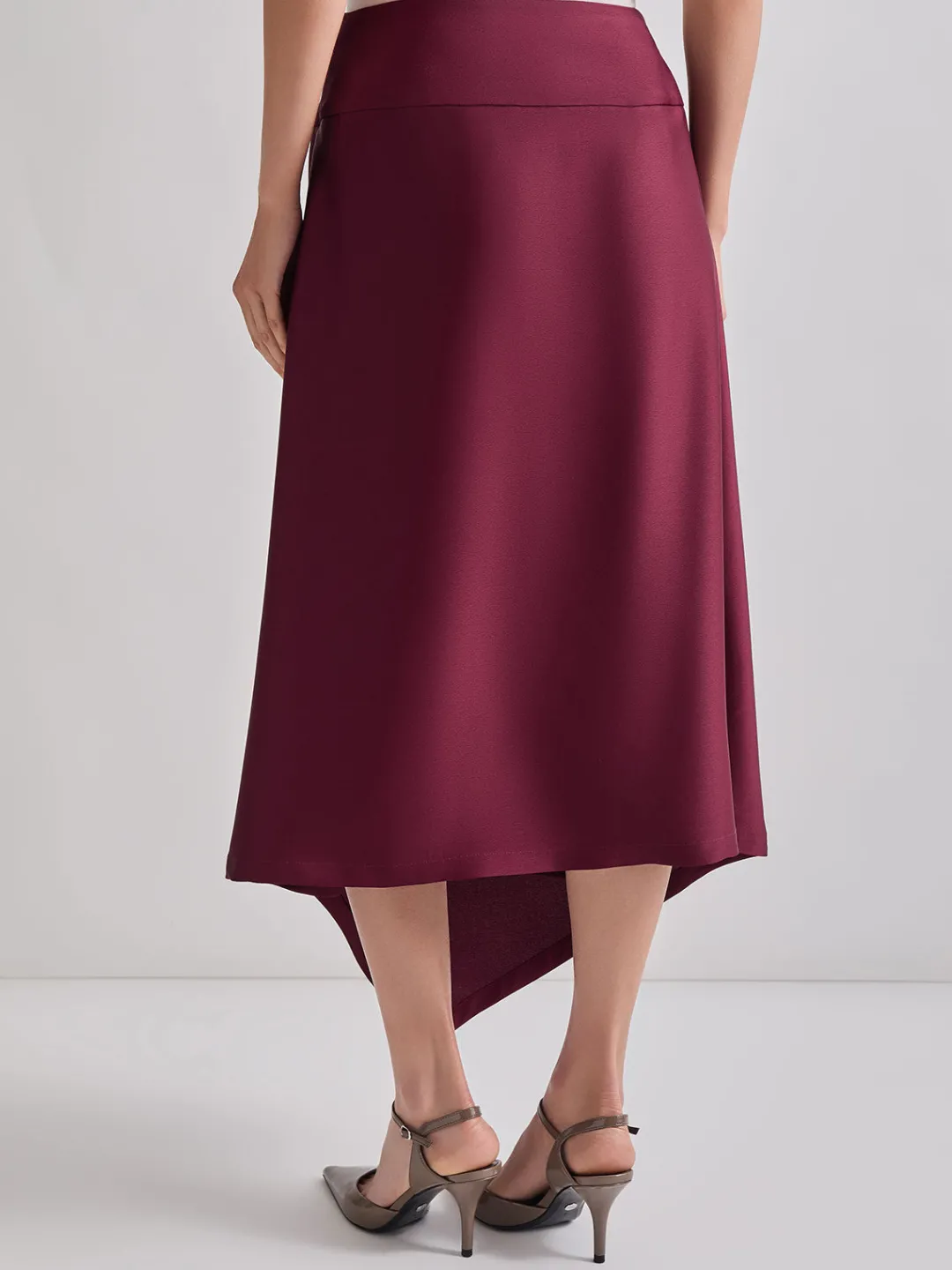 Discount Asymmetrical Crepe de Chine Maxi Skirt Skirts