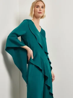 Fashion Asymmetrical Ruffle Blouse - Crepe De Chine Blouses & Shirts|Tops & Tees