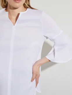 Fashion Bell Sleeve Cotton Blend Blouse Blouses & Shirts|Tops & Tees