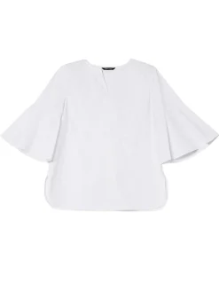 Fashion Bell Sleeve Cotton Blend Blouse Blouses & Shirts|Tops & Tees