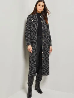 Best Belted Button Front Tweed Knit Midi Dress Dresses