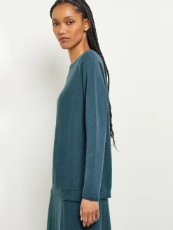 Clearance Boat Neck Textural Stripe Cashmere Tunic Tops & Tees