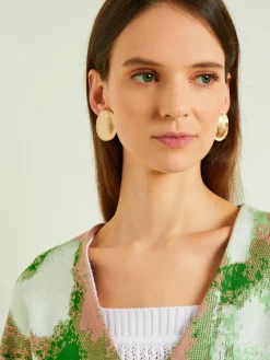 Sale Brushed Satin 18K Gold Oval Clip Earrings Accessories|Earrings