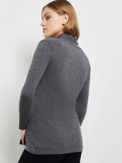 Fashion Buckle Detail Shawl Collar Cashmere Cardigan Jackets & Coats