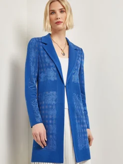 Hot Burnout Floral Pattern Knit Jacket Jackets & Coats