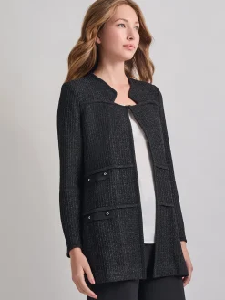 Fashion Cable Trim Jacket Jackets & Coats