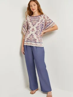 Clearance Cape Sleeve Tunic - Soft Jacquard Knit Tops & Tees