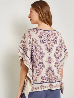 Clearance Cape Sleeve Tunic - Soft Jacquard Knit Tops & Tees
