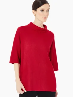Fashion Cowl Neck Textured Knit Tunic Tops & Tees