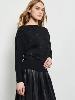 Fashion Dolman Sequin Cashmere Sweater Tops & Tees
