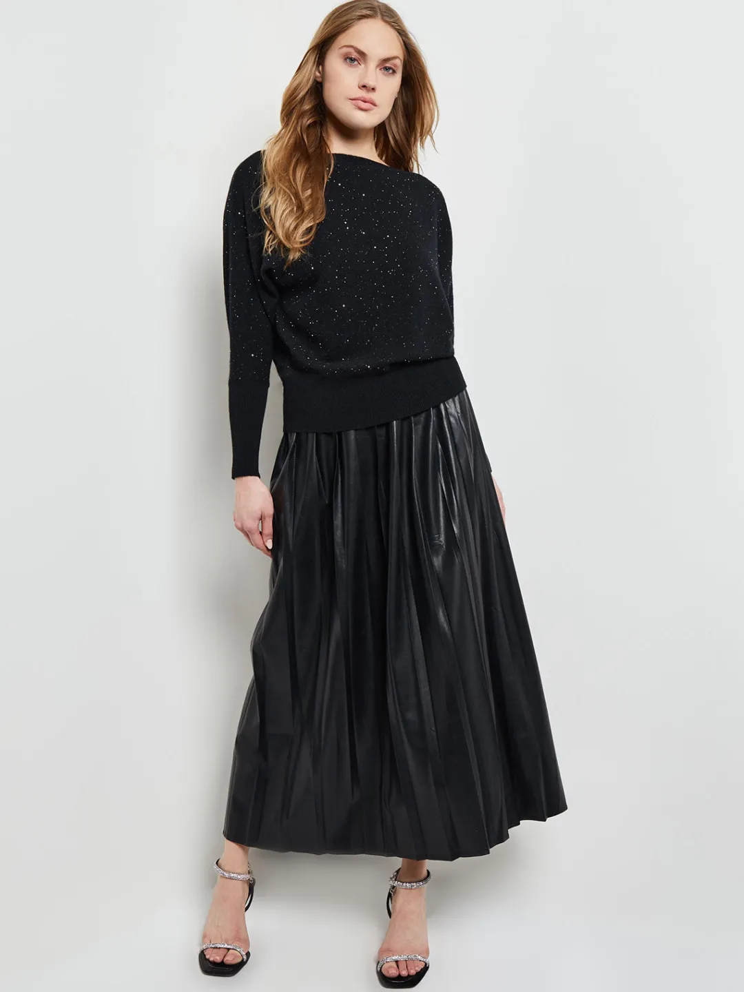 Fashion Dolman Sequin Cashmere Sweater Tops & Tees