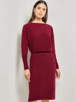 Discount Dolman Sleeve Cashmere Dress Dresses