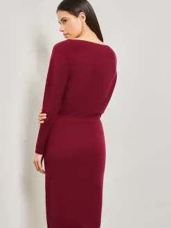 Discount Dolman Sleeve Cashmere Dress Dresses