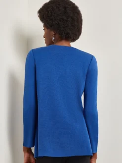 Best Double Breasted Open Neck Knit Jacket Jackets & Coats