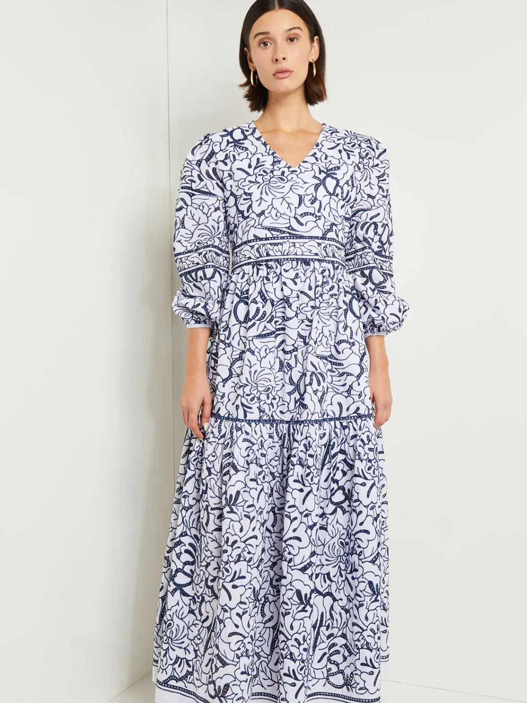 Best Embroidered Floral Cotton Maxi Dress Dresses