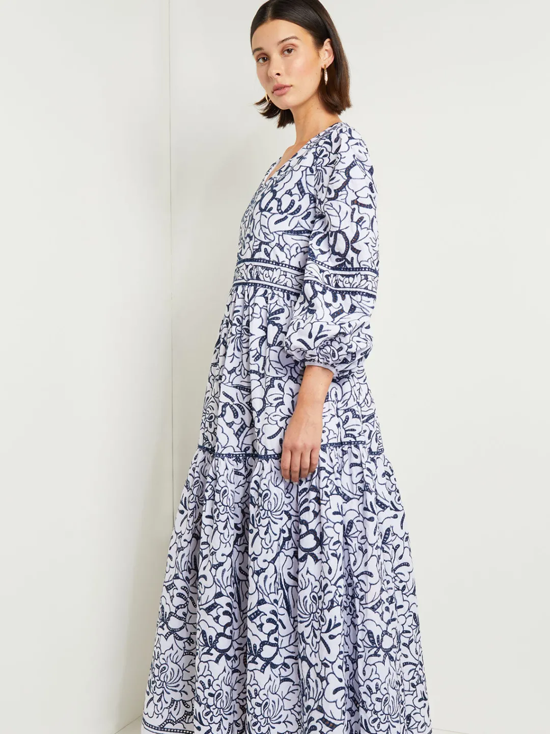 Best Embroidered Floral Cotton Maxi Dress Dresses