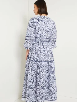 Best Embroidered Floral Cotton Maxi Dress Dresses