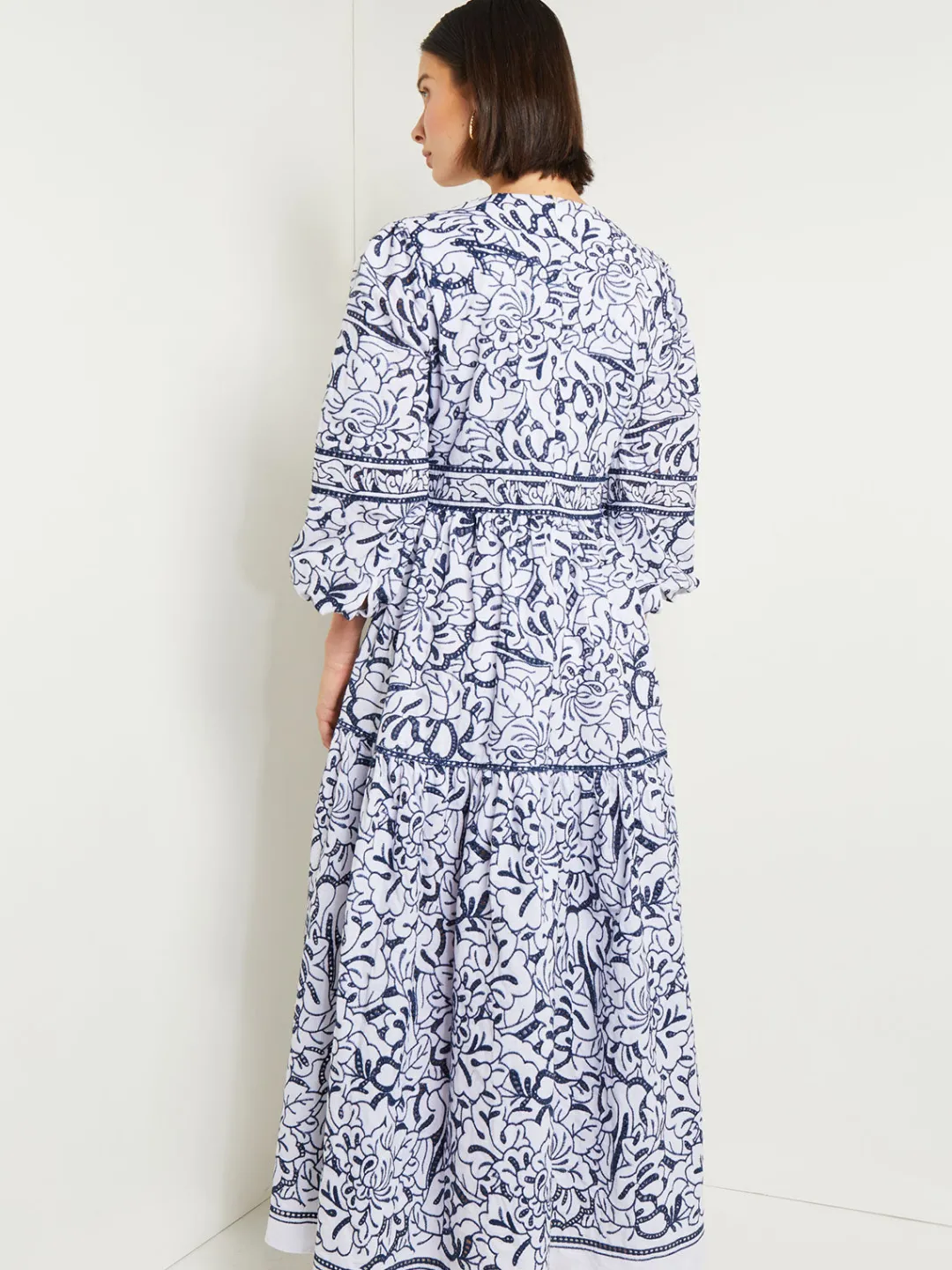 Best Embroidered Floral Cotton Maxi Dress Dresses