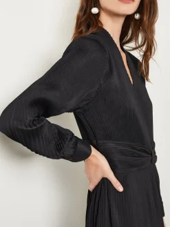 Sale Fit-and-Flare Pleated Woven Maxi Dress Dresses