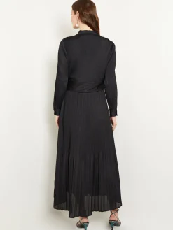 Sale Fit-and-Flare Pleated Woven Maxi Dress Dresses
