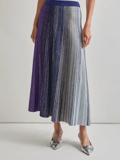 Hot Flared Shimmer Lurex Knit Maxi Skirt Skirts