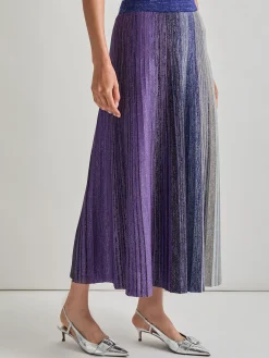 Hot Flared Shimmer Lurex Knit Maxi Skirt Skirts