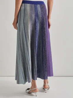 Hot Flared Shimmer Lurex Knit Maxi Skirt Skirts