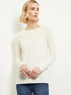Fashion Floral Shimmer Cashmere Tunic Tops & Tees