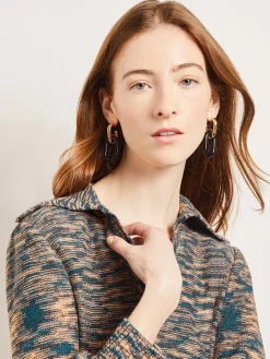 Fashion Gold & Black Resin Doorknocker Earrings Accessories|Earrings