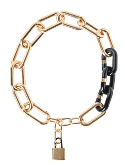 Online Gold & Black Resin Oval Link Necklace Accessories|Necklaces