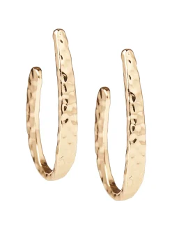 Discount Hammered J-Hoop Earrings Accessories|Earrings