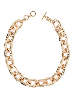 Online Hammered Oval Link Short Necklace Accessories|Necklaces