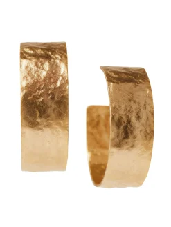 Discount Hammered Matte 14K Gold Hoop Earrings Accessories|Earrings