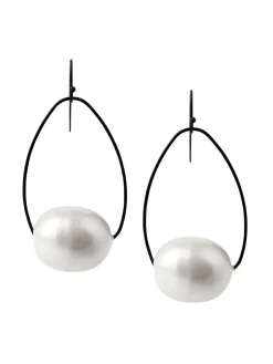 Hot Handmade Matte Black Cotton Pearl Drop Earrings Accessories|Earrings