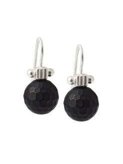 Sale Handmade Matte Black Onyx Crystal Column Top Earring Accessories|Earrings