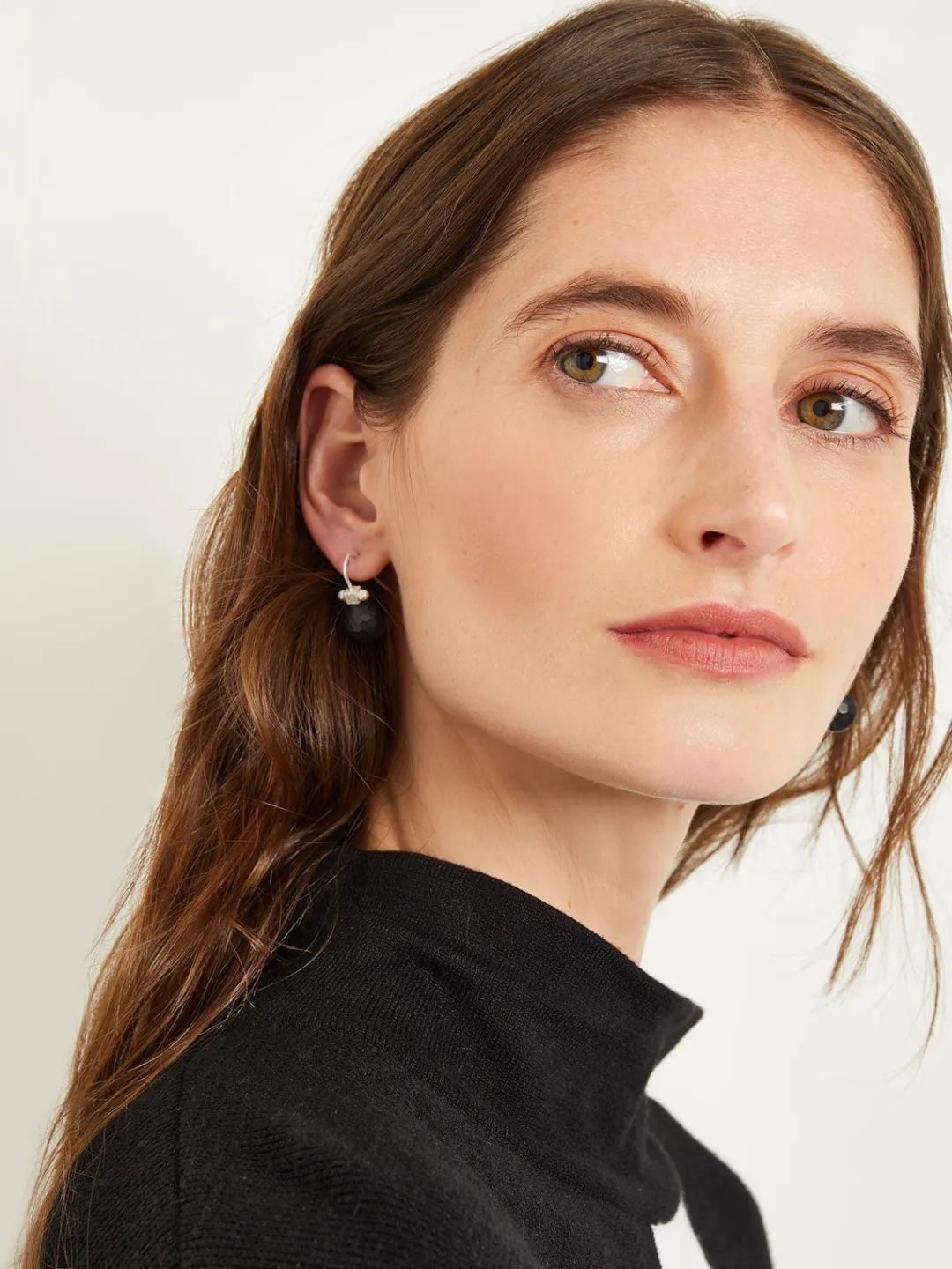 Sale Handmade Matte Black Onyx Crystal Column Top Earring Accessories|Earrings