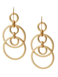 Clearance Handmade Matte Gold Dual Layer Multi Hoop Earring Accessories|Earrings