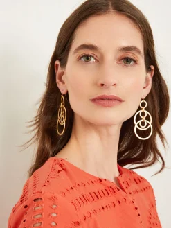 Clearance Handmade Matte Gold Dual Layer Multi Hoop Earring Accessories|Earrings