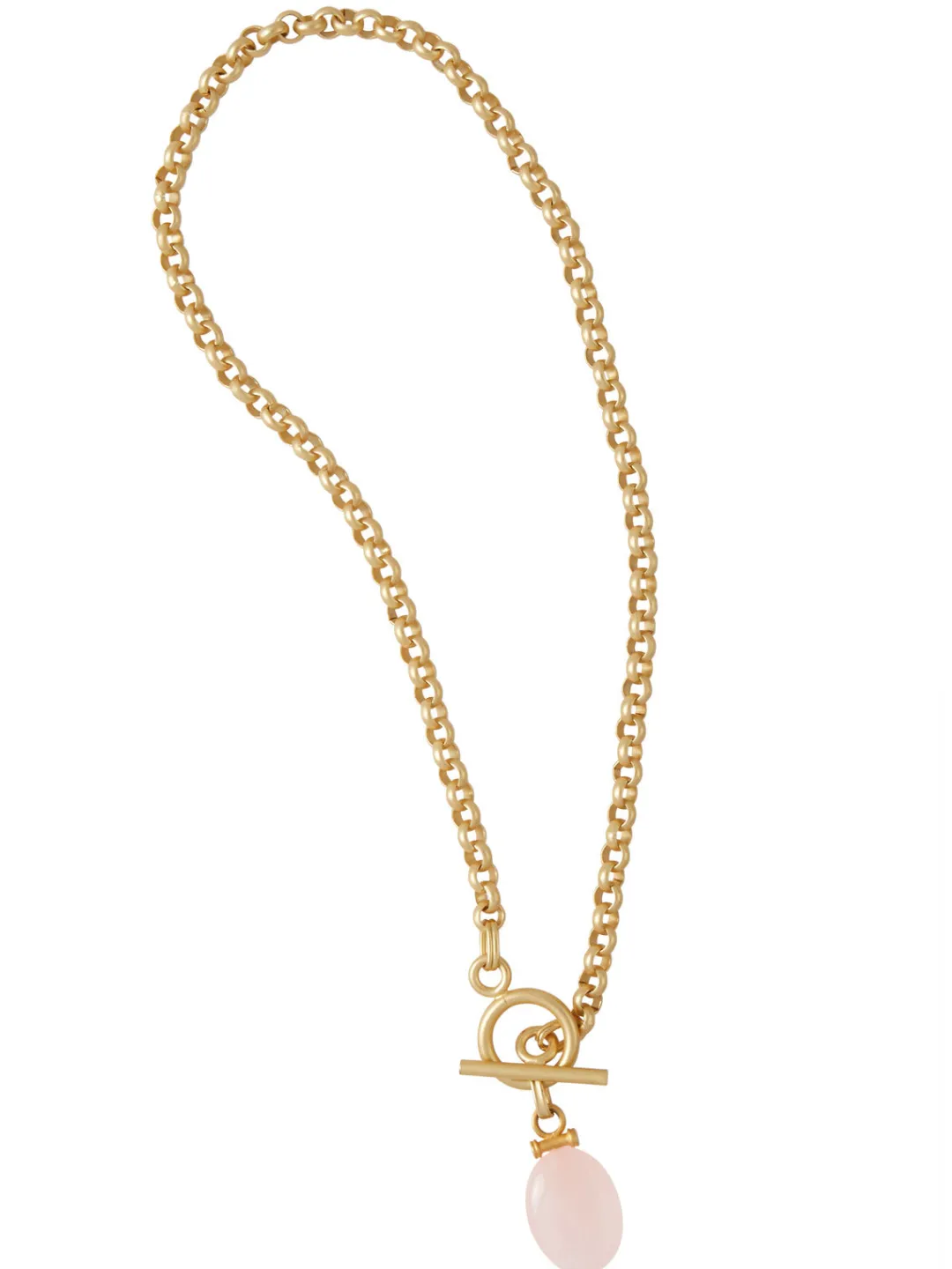 Best Handmade Rose Quartz Pendant Toggle Chain Necklace Accessories|Necklaces